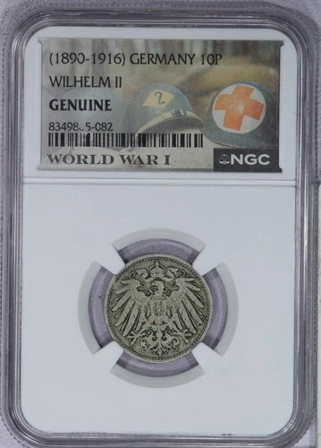 1905 Germany 10 Pfennig 10P Wilhelm II NGC WWI Holder