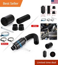 Universal Carbon Fiber Cold Air Intake Kit Enclosed Induction Pipe Air Filter
