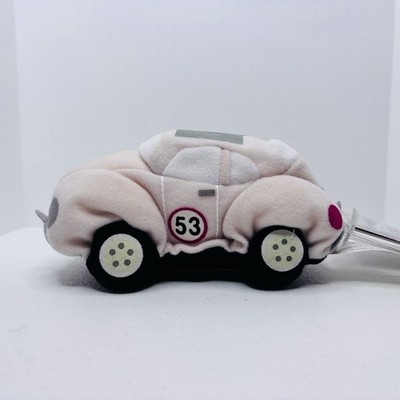 Vintage Disney Herbie the Love Bug Mini Bean Bag Plush 6'' White Car With Tag