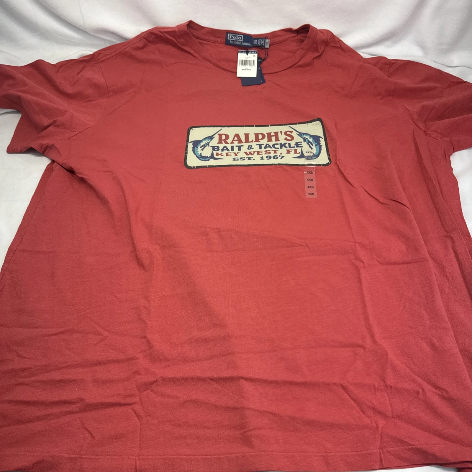 New 4XB Ralph Lauren Polo Key West Ralph’s Bait and Tackle Shop Fishing Shirt