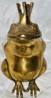 Vintage Brass Winged Frog Prince Figurine Mid Century