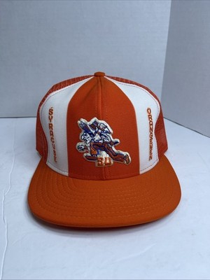 Vintage Syracuse Orangemen NCAA College Orange Snapback Hat AJD Lucky Stripes