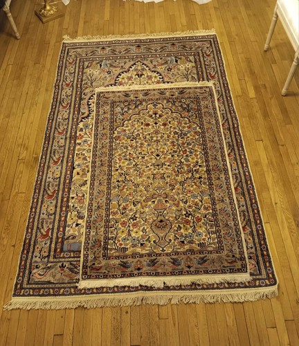 Oriental Kashmiri Kashmir Handmade Handknotted Vintage Rug Pair of Rugs - Afbeelding 1 van 23