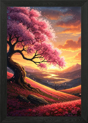 Kirschblütenbaum Landschaft bei Su gerahmtes Wandbild Poster Leinwanddruck Bild