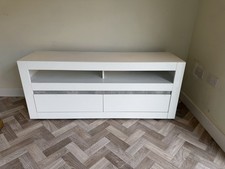 TV Unit Stand Cabinet Sideboard with 2 Modern High Gloss Front Storage Drawers