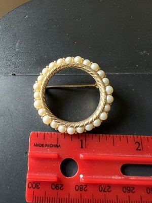 Trifari Authentic Vintage Faux Pearl Brooch