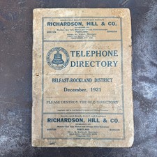Vtg c.1920s MAINE Telephone Book 1921 BELFAST-ROCKLAND DISTRICT