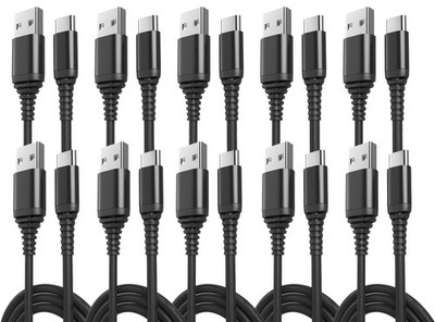 10-Pack USB Type-C Cables [6.6ft | 3A Fast Charge | Braided]   USB-A to USB-C...