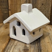 POTTERY BARN HANDCRAFTED CERAMIC CHRISTMAS VILLAGE HOUSE  SMALL 5.5 X 5.5"