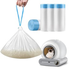 Self Cleaning Cat Litter Box Liner - 60 Counts, Drawstring Cat Litter Waste C...