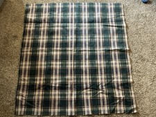 Plaid Upholstery Woven Type Fabric Measures 56x53 Green,Tan, Beige Blue