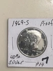 1969 S Kennedy Half Dollar Silver Proof has a" mirror like" image.