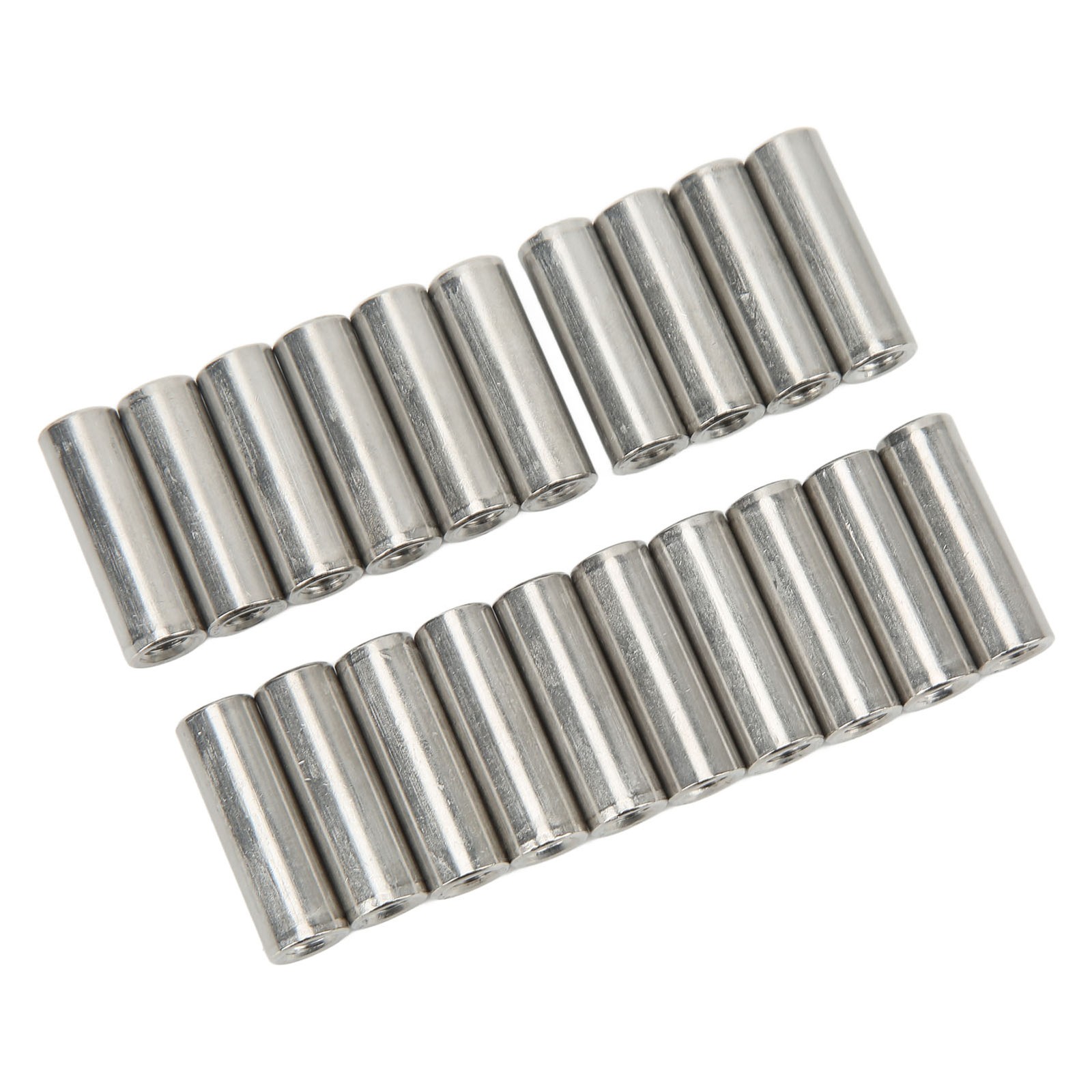 20Pcs M6 Female Thread Coupling Nut Practical Rustproof Stainless Steel Maintena
