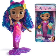 Gabby's Dollhouse Sing & Shine Mermaid Gabby Waterproof Doll with Lights & Sound