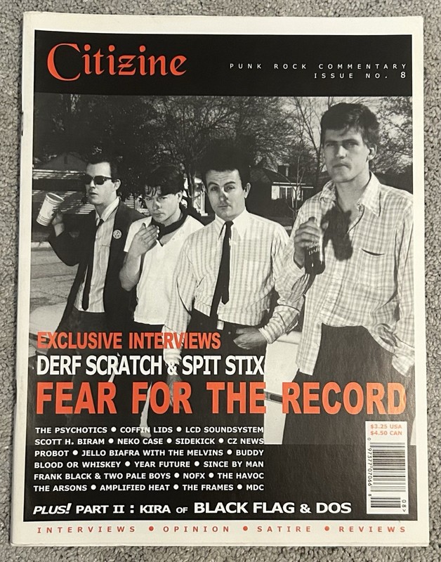 Citizine #8 Punk Magazine Fear Jello Biafra Zine MDC NOFX Melvins Frank Black