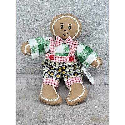 Herco Country Shop Gingerbread Man Plush 10 Inch Vintage Style Holiday Decor