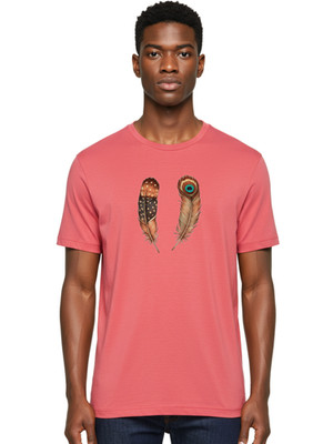 Peacock-Feathers-2 Mens Graphic Tee, 100% Cotton, Casual Summer Wear