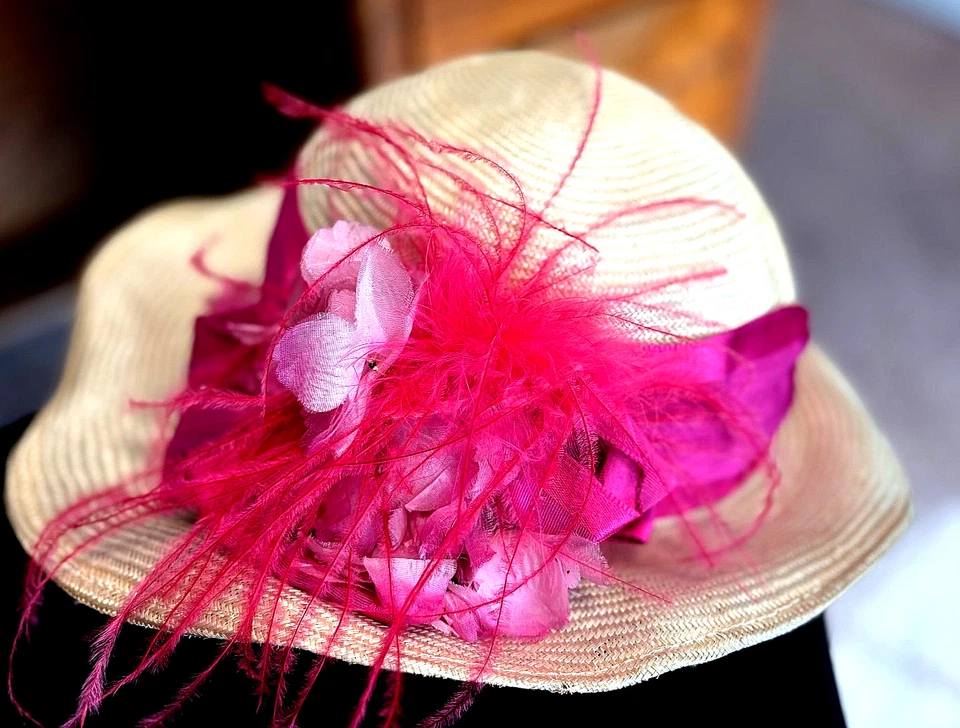 FLEUR DE PARIS New Orleans Vintage Derby Hat Custom Hand Made Original OOAK S - Image 3 of 4