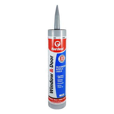 084650 Window & Door Silicone Acrylic Caulk & Sealant, Gray, 100% Waterproof, Pa