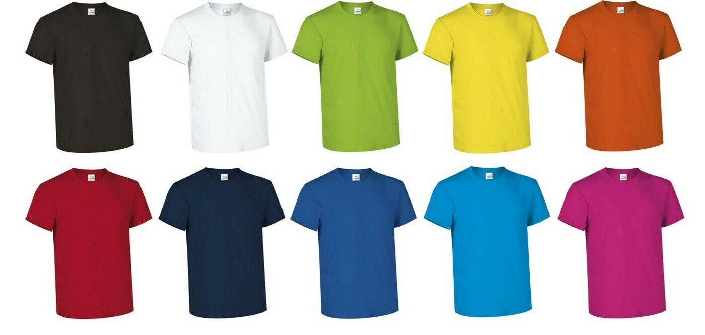 Pack 10 camisetas 100% algodon lisas marca roly atomic