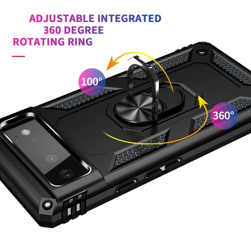 Case for Google Pixel 6 Pro Phone Cover Magnetic Ring Holder Stand Black - Picture 4 of 5