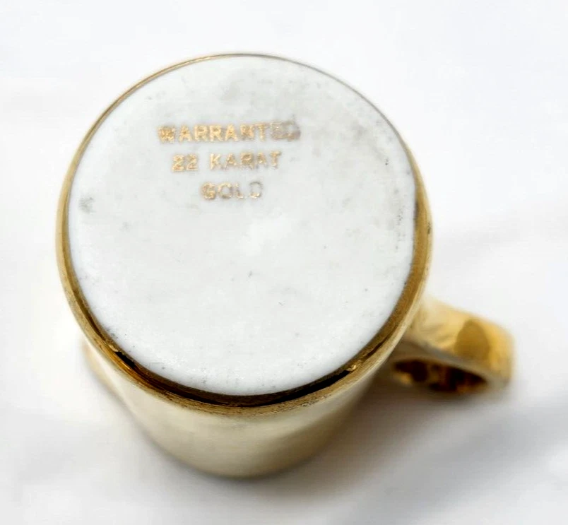 Crema de azúcar de colección "RARA" LIDO W.S George Canarytone oro satinado 22 quilates con bandeja Foto 4 de 4