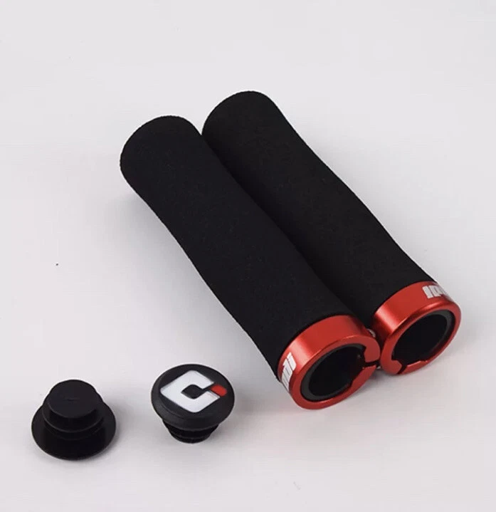 MTB Bicycle grips Grey comfort foam silicone With Lock On ODI End Caps - Image 4 of 4