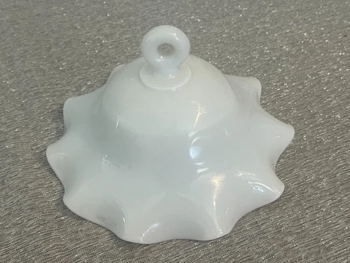 Victorian Milk Glass Oil Lamp Smoke Bell 6.75" wide for Hanging Kerosene Lamp