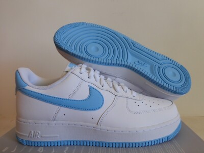 Nike Air Force 1 07 White-Aquarius Blue-White Sz 9 [FQ4296-100]