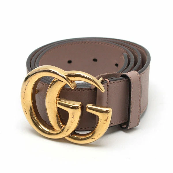 Gucci Black Leather GG Marmont Belt 80 CM Gucci