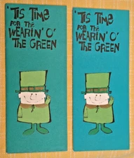 2 Vintage American Greeting Hi Brows Cards Unused w. Envelopes ST. PATRICK'S DAY