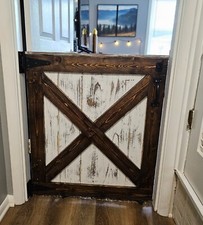 Rustic modern farmhouse baby safety gate pet dog fence custom stairway child