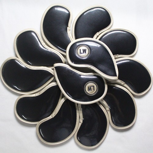Fundas para cabeza de hierro de golf de cuero negro 10 un./12 un. - Imagen 4 de 7