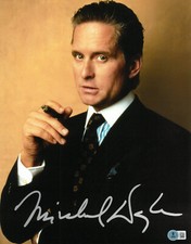 Michael Douglas Signed Autograph Wall Street 11X14 Photo BAS Beckett