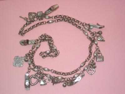 Vintage Brighton Charm Belt Vintage Brighton Leather Belt, Golf Charms Belt, Silver Tone  main image 2