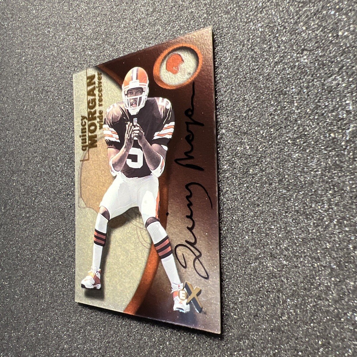 2001 Fleer Ex QUINCY MORGAN #119 Rookie AUTO /1250 - CLEVELAND