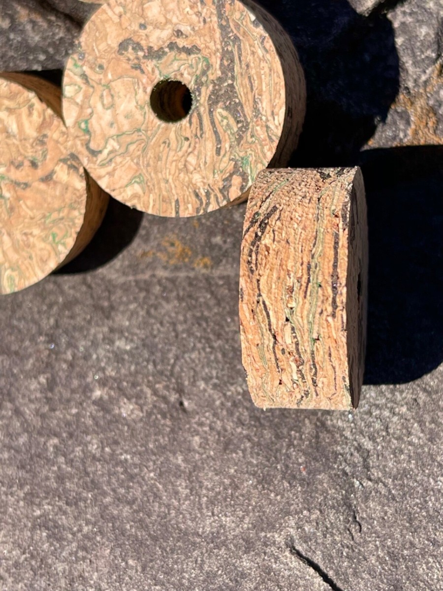 Cork Rings 12 Large Dark Mix Burl 1 1/2 X 1/2 X 1/4 Hole
