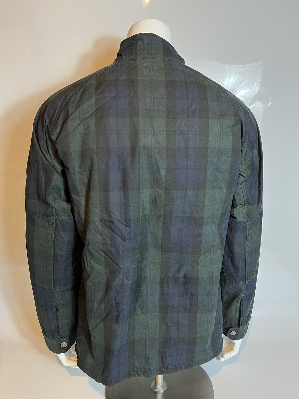 Hackett London Men's Dark Green Jacket Waxed  Biker Size M - HM402589/675 image 4