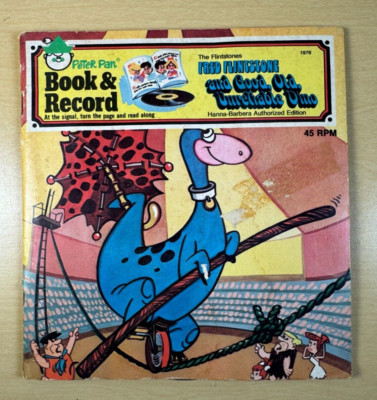 THE FLINTSTONES - Fred Flintstone and Good Old Unreliable Dino - Book & Record