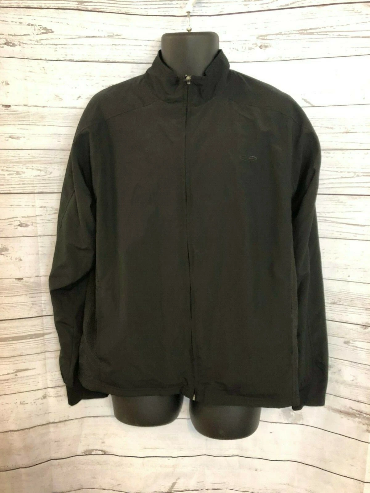 C9 by Champion Men’s Windbreaker Full Zip Jacket Logo Front Black Size M
