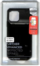 For iPhone 12 / 12 Pro VRS Design Big Card Storage Case Black