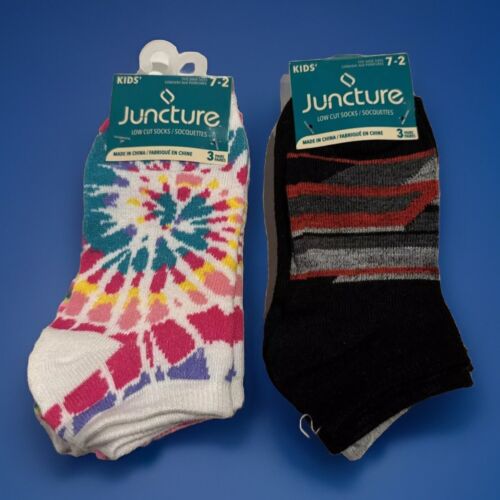 Juncture Girls & Boys Low Cut Socks Size 7-2 (2 Packs) Multi-color 3 Per Pack