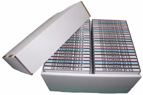 CD Storage box case unit organiser includes lid 10 Pack Deal holds 40 Cd's per 1