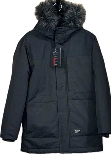 Hollister Men's All-Weather Winter Parka Black XS