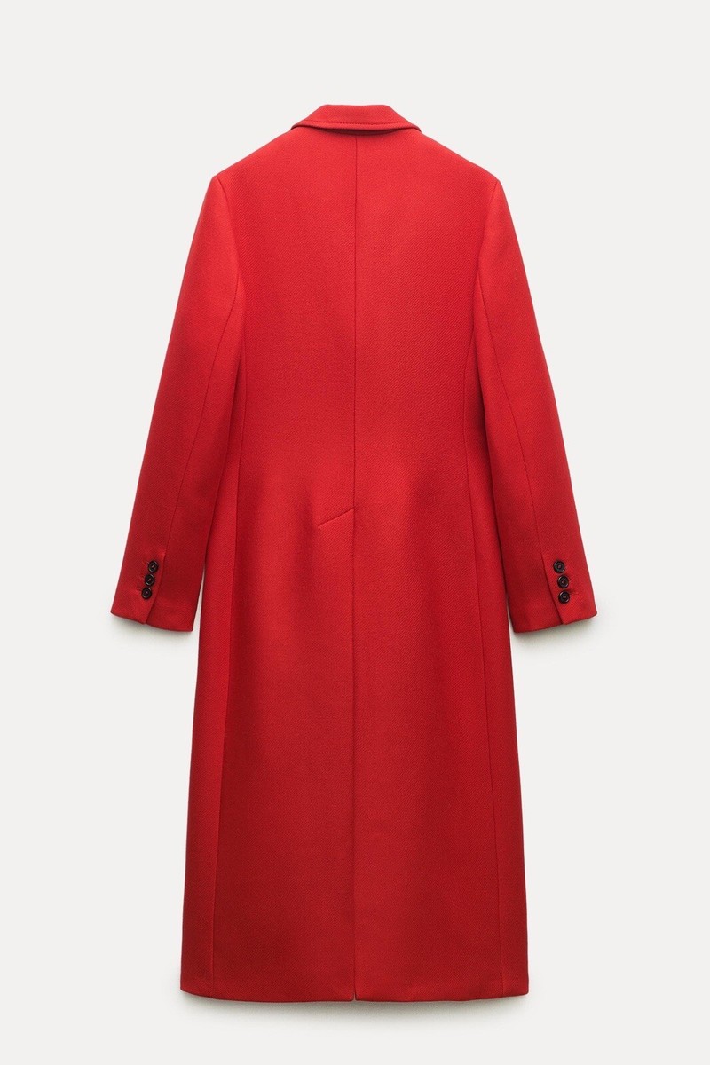 ZARA AW23 ZW MANTECO COLLECTION WOOL RED COAT REF 8354/748 ZARA AW23 ZW MANTECO COLLECTION WOOL RED COAT REF 8354/748