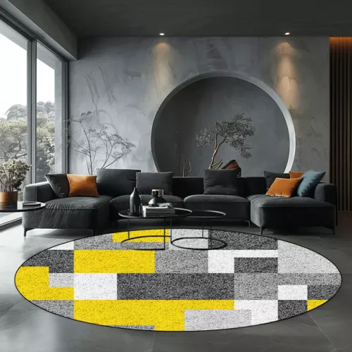 Runder Teppich Wohnzimmer Modern Luxus Zuhause Schlafzimmer Dekor Teppiche Großflächenmatten - Bild 12 von 32