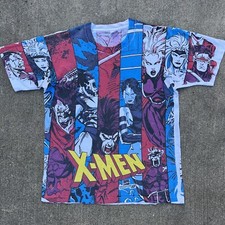 Marvel MEGA PRINT 1993 X-Men Collage Vintage Shirt RARE Wolverine Rogue Gambit