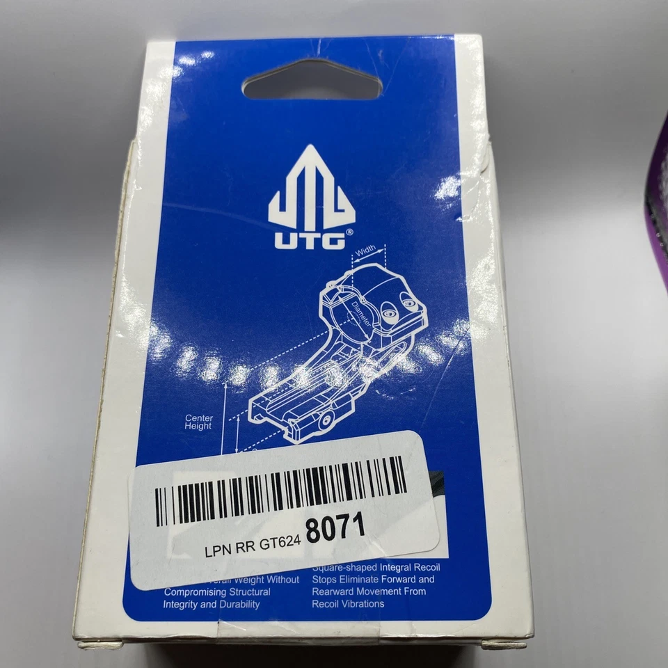 UTG AIR122S 37mm Offset Picatinny Scope Mount Rings 1" 2 Piece HIGH Profile - Image 4 of 4