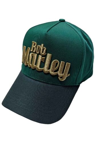 Bob Marley Baseball Cap Text Logo Nue offiziell Grün Trucker Size One Size - Bild 1 von 2