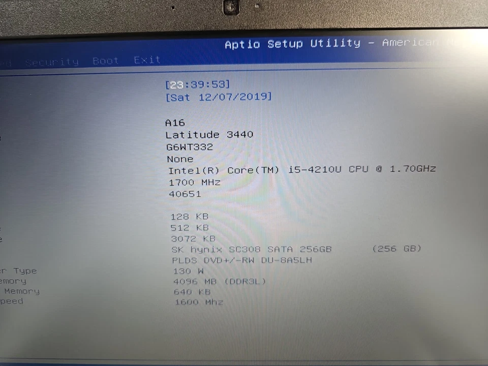 DELL LATITUDE 3440 Intel Core i5 1.7 GHz 4 GB NO HDD LAPTOP COMPUTER  - Image 4 of 4